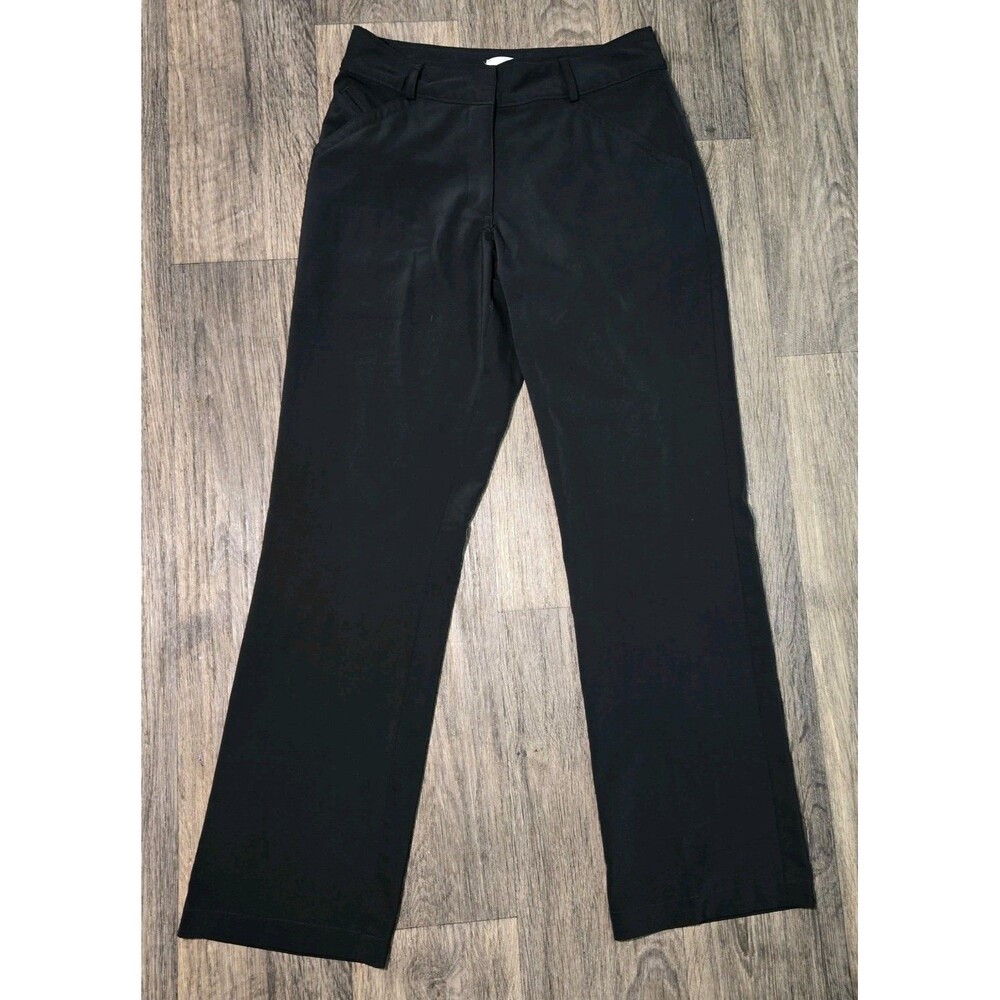 Nike Golf Dri-FIT Pants Womens 4 Black Straight Leg Trousers Classic Preppy
